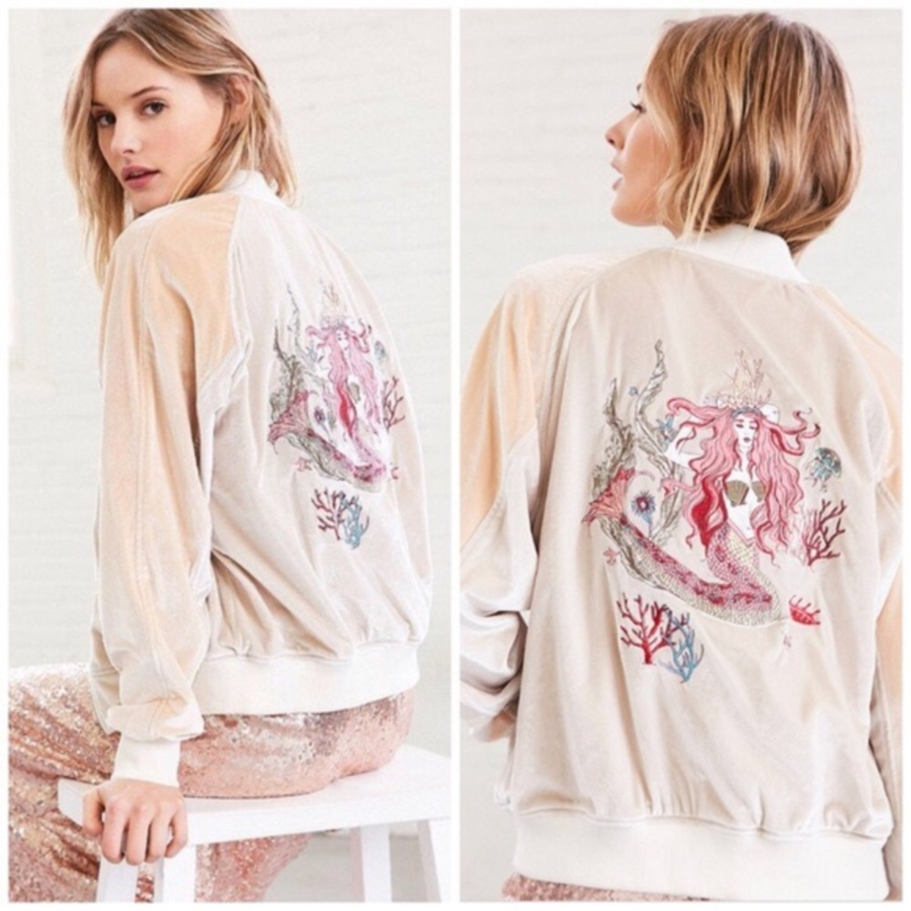 Silence + noise  mermaid bomber jacket